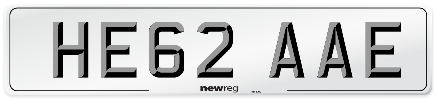 HE62 AAE Number Plate from New Reg
